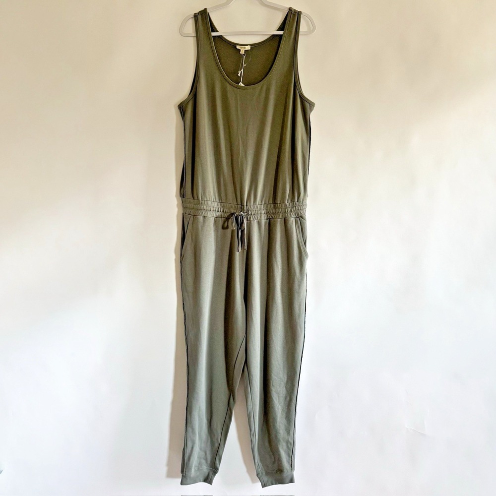Splendid Eco Jumpsuit 2X Sleeveless Recycled Cotton Blend Green Loungewear